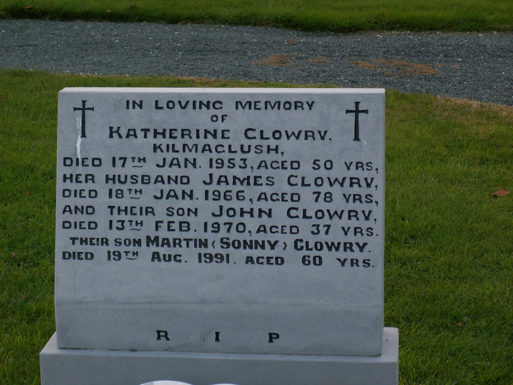 Katherine Clowry Gravestone