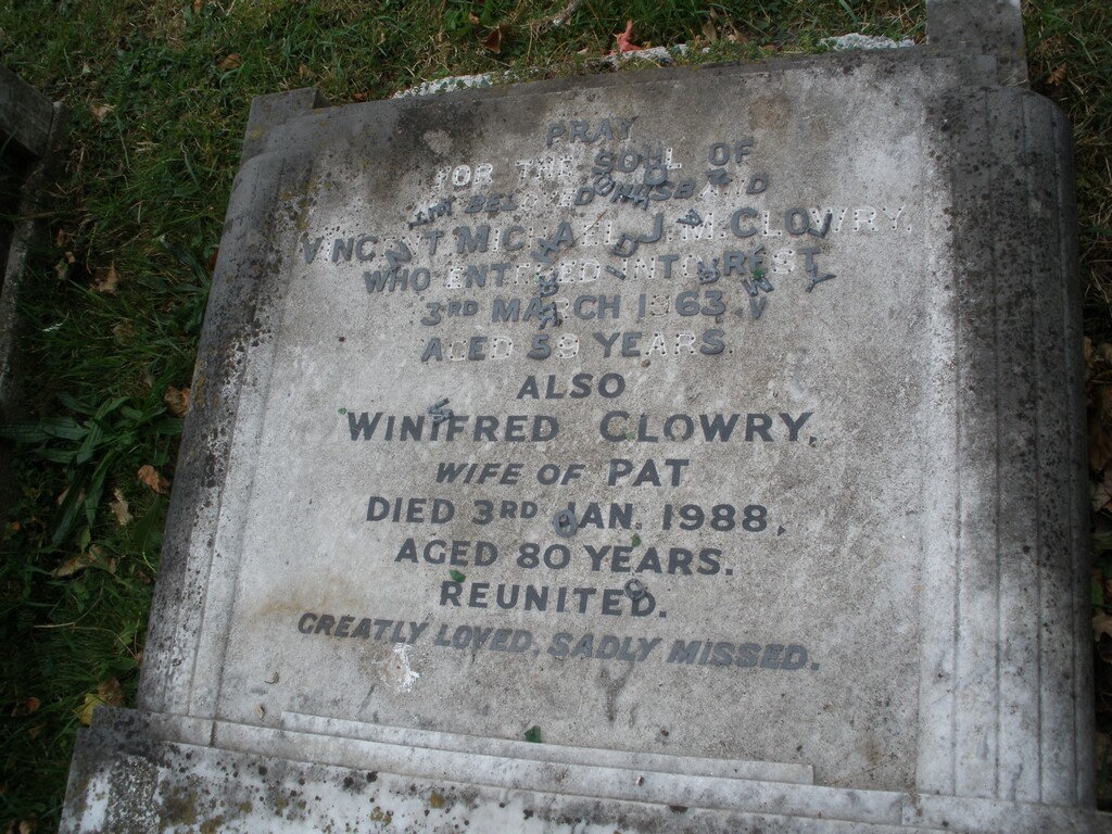 Vincent Michael, Winfred and Pat Clowry